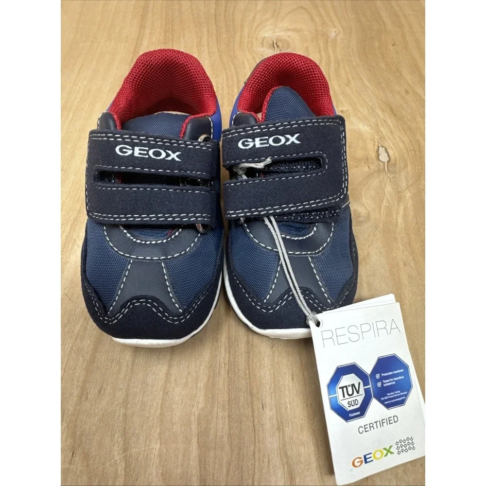 GEOX Respira Baby Toddler Sneakers Sz 4.5 Blue Red